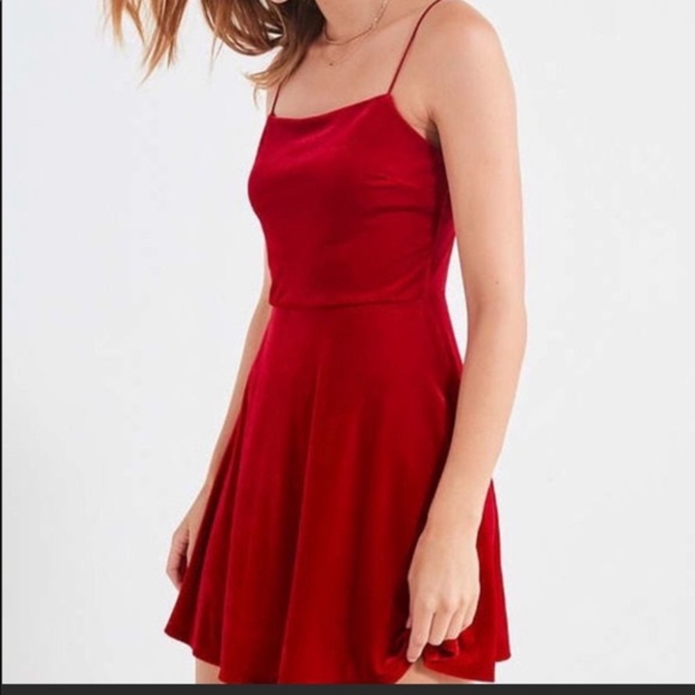 Urban Outfitters Red Velvet Mini Dress